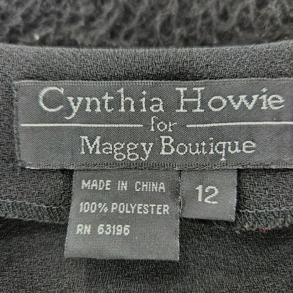 Cynthia Howie Womens Blazer Black Size 12 100% Polyester Long Sleeve One Clasp - Picture 7 of 12